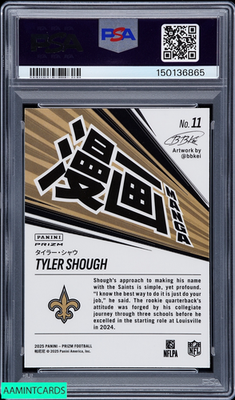 2025 PANINI PRIZM MANGA VERTICAL TYLER SHOUGH #11 ROOKIE RC SAINTS