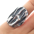 925 Sterling Silver Vintage Modernist Oxidized Ring Size 6.75