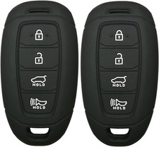 2Pcs Rubber 4 Buttons Key Fob Remote Cover Case Protector Keyless 2Pcs Black