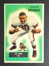 1955 BOWMAN FOOTBALL #14 LEN FORD RC Rookie Cleveland BROWNS HOF See Pics