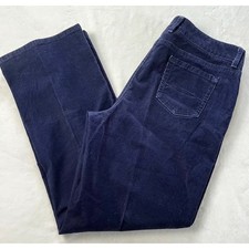L.L. Bean women  s navy blue corduroy pants Favorite Fit straight leg size 16