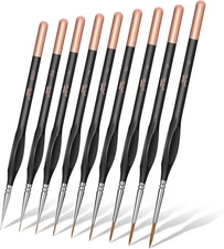 - Detail Paint Brushes Set 9 pcs Rose Small Gold Black
