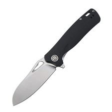 PF868 Bunta,3.35" D2 Satin Blade,146g G10 Handle Flipper Folding knife (Black...