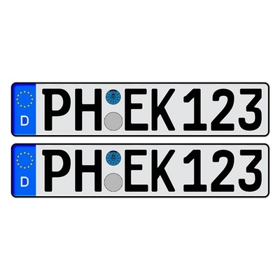 2x Kfz Kennzeichen 52x11cm Wunschkennzeichen zertifiziert PKW Autokennzeichen