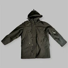 ALPHA INDUSTRIES Official US Defense Dept Contractor Black Nylon Jacket Size L