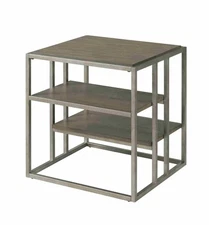 Padena Metal Frame Wood Living Room End Table/ with Shelf