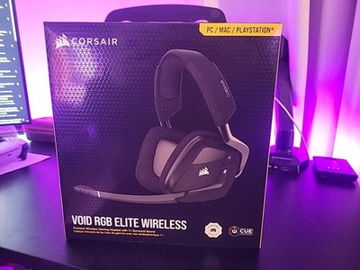 Corsair Void RGB Elite Wireless Gaming Headset 7.1 Carbon Carbon Barely Used