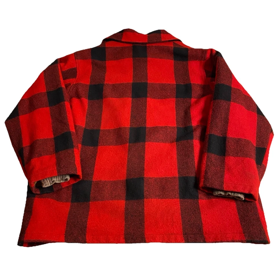 Vintage Woolrich Jacket 70s Men’s Plaid Buffalo Flannel Red Black Sz 48 XXL - Image 2 of 4