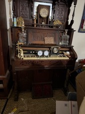 Crown Non-Piped Organ Antique 44 Keys Wood Brown Vintage Keyboard Instrument