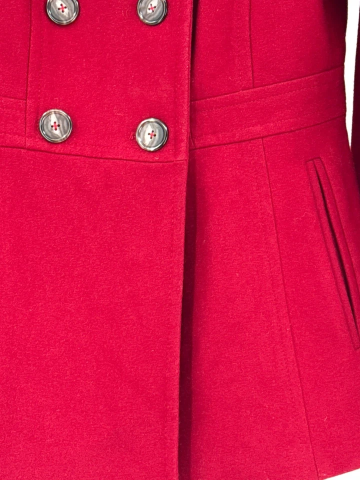 Женское красное двубортное пико Michael Kors из шерстяной смеси M - Изображение 3 из 4