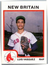 1987 -Luis Vasquez- ProCards Autograph/Signed/Auto Baseball Card #767 Red Sox