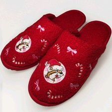 Bucees Christmas Slippers Candy Cane Slip On - LARGE