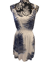 Vld Floral Dress Tropical Sundress Palm Leaves Midi Dress Summer Vacation Beach