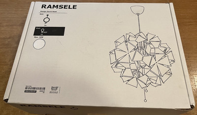 IKEA Ramsele 43cm weiß Muster Pendelleuchte 504.070.97 & LED Leuchtmittel inkl. NEU