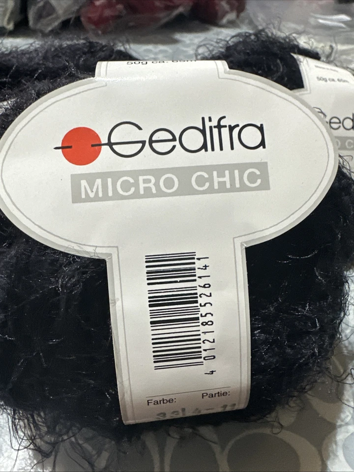3 skeins Gedifra MICRO CHIC Italian Nylon Yarn | 3314 Black - Image 2 of 4