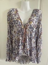 Johnny Was - Womens Multicolor Floral V-Neck ...