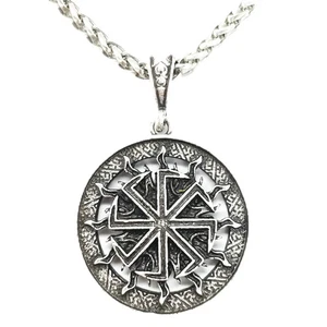 Slavic Kolovrat Pendant Necklace For Women Men Sun Amulet Talisman Pendants Char