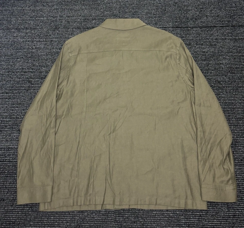 Todd Snyder Jacket Men XL Green Linen Cotton Field Military Shacket Lightweight - Image 2 of 4