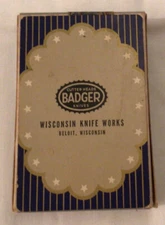 BADGER CUTTER HEADS KNIVES WISCONSIN KNIFE WORKS VTG ADVERTISING PLAYING CARDS