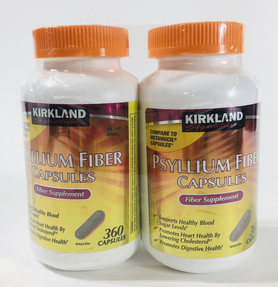 X2Kirkland Signature 100 Psyllium Husk Fiber Capsules 2x360=720 Capsules 08/26 eBay