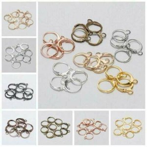 20pcs 15*12mm French Lever Earring Hooks Wire Settings Base Hoops For DIY Making