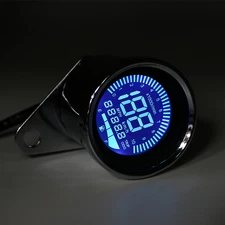 Universal Motorcycle Retro LED LCD Tachometer Speedometer Fuel Gauge Dirt bike  
