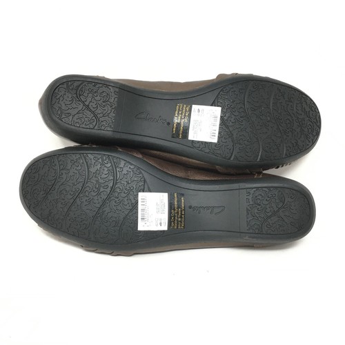 NEW Clarks Propose Pixie Loafers Flats Shoes Womens Size 12 Bronze Leather - Picture 10 of 10
