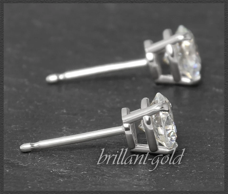 Diamant Solitär Ohrstecker aus 585 Weißgold mit 1,51ct Brillanten, River E & Si2 - Bild 3 von 4