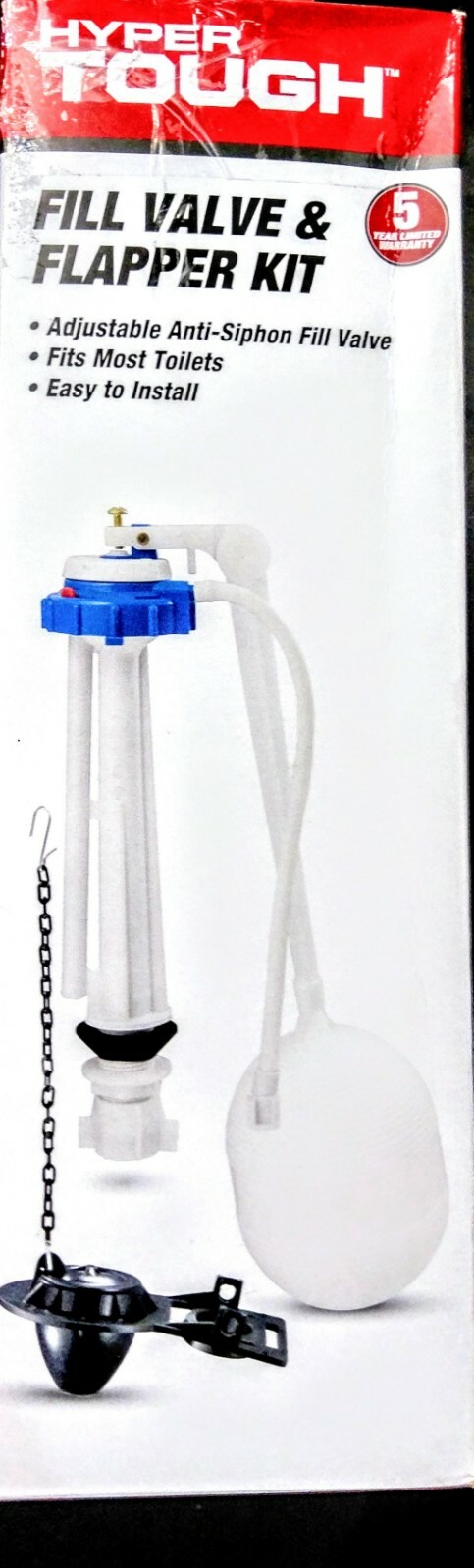 Hyper Tough Fill Valve and Flapper Kit M48E,easy install, adjustable anti-siphon