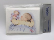 Vintage Gibson Special Papers I'ts a Boy Birth Announcement Cards NIP 40 Cards