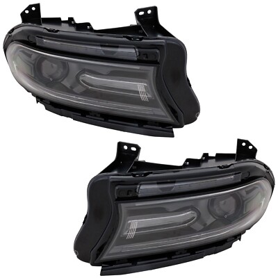 Headlight Set For 2018-2021 Dodge Charger Driver and Passenger Side 68541680AA