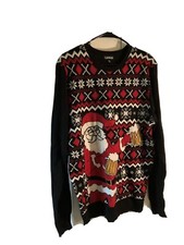 Santa Carbon Beer Christmas Holiday Sweater Ugly Christmas Sweater XL