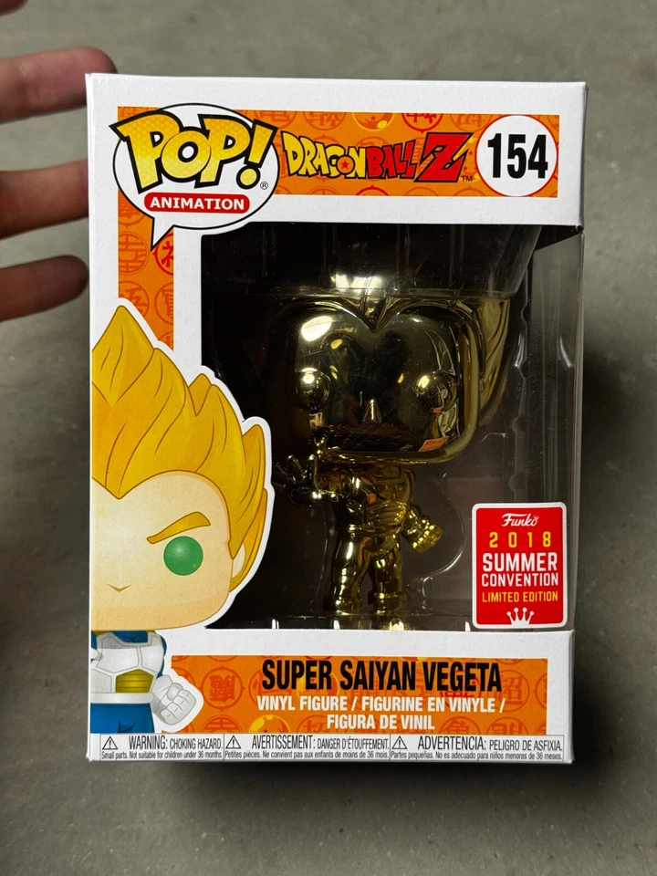 Funko Pop Dragon Ball Z Gold Chrome Super Saiyan Vegeta #154 2018 Summer Limited - Imagen 3 de 4