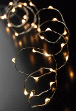 10 Pk LED String Lights Moon 20 Warm W Micro Lights On Silver Wire Battery Pwr