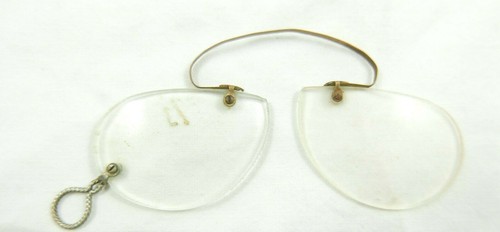 OCCHIALI ANTICHI NASO SENZA STANGHETTE MODA FASHION VINTAGE 1800 XIX SECOLO - Picture 2 of 3
