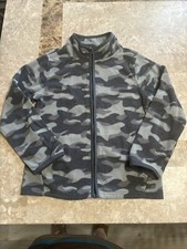 Oshkosh Boys Full-Zip Fleece Jacket Winter Sweater Camo Grey SZ 8
