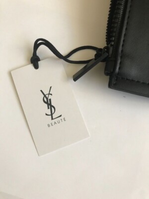 クラッチバッグ Saint Laurent Beauty-Case In Pelle YSL YVES SAINT LAURENT Beaute black pouch faux leather case