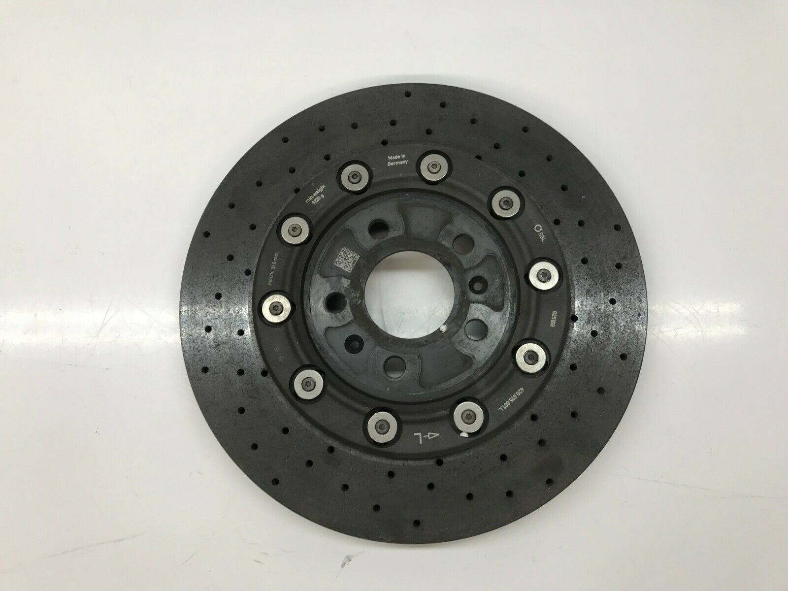 LAMBORGHINI HURACAN REAR LEFT DRIVER LH CARBON CERAMIC BRAKE DISC OEM 420615601L