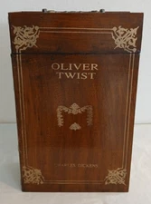Large  Wood Faux Book Box Oliver Twist By Charles Dickens 8.76"x4.25"x14.1"