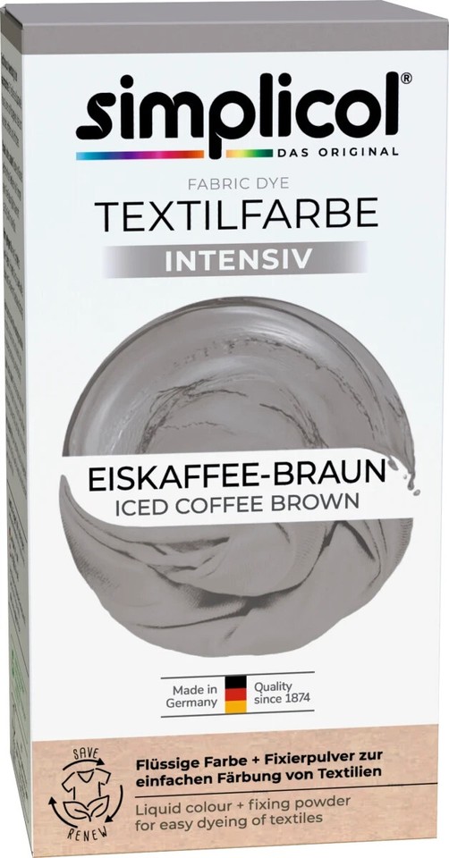 Simplicol Fabric Dye INTENSIVE Iced Coffee Brown Color Fixative 600g
