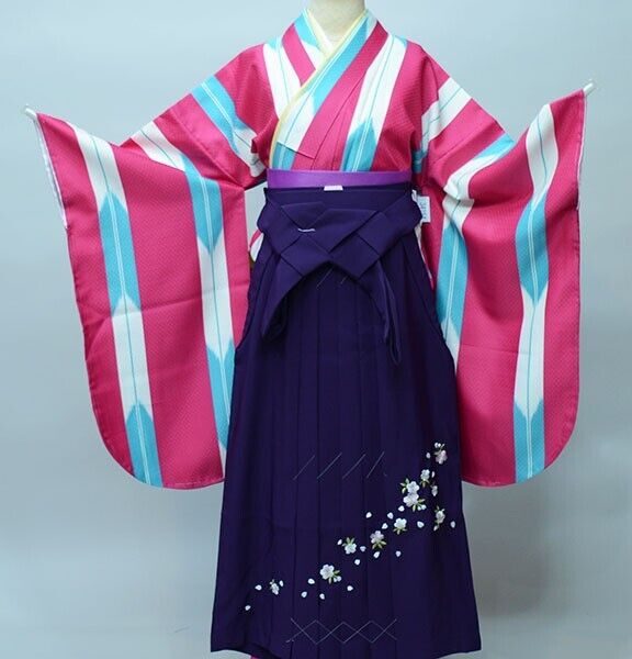 Furisode Kimono & Hakama & Obi sash set L Size Brand New Furisode Kimono & Hakama & Obi sash set L Size Brand New