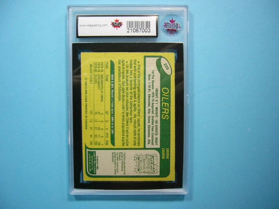 Tarjeta de hockey 1980/81 O-PEE-CHEE NHL #289 Mark Messier Rookie RC KSA 6 EX/NM OPC Foto 2 de 4