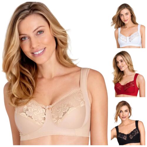Miss Mary of Sweden Full Cup Bra Non-Padded Lovely Lace Wireless Bras 2105  - Picture 1 of 16