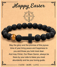 Christian Easter Gifts for Men, Easter Basket Stuffers Religious Cross Bracelet