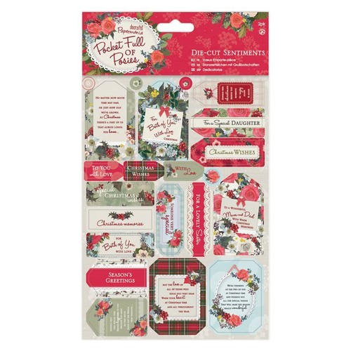 Docrafts Diecut Sentiments (2pk) Pocket Full of Posies for cards