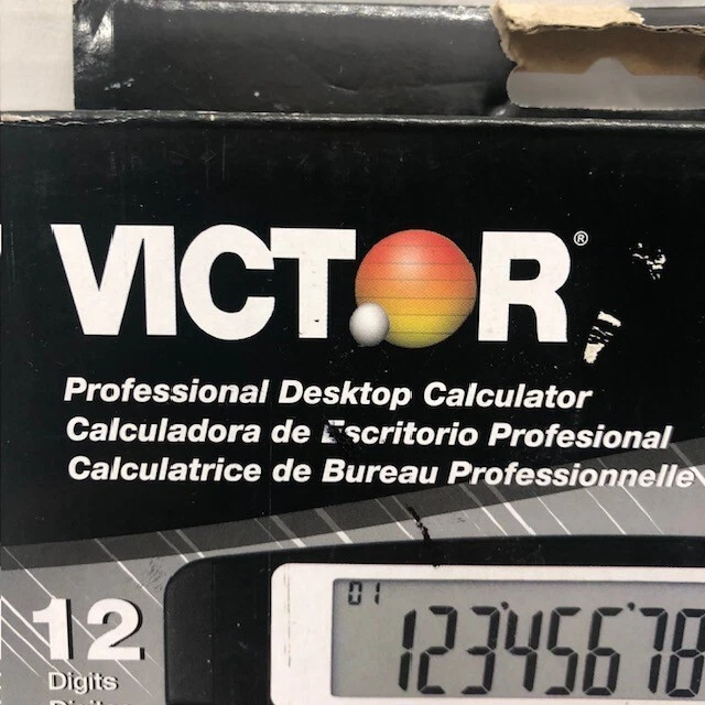 Victor 1200-4 Professional Desktop Calculator 12-Digit Dual Power Black - NEW! - Image 3 of 4