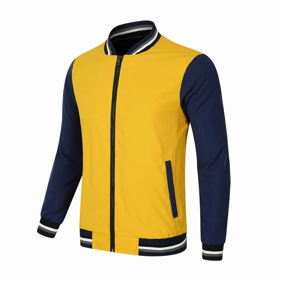 Mens Fashion Varsity Jackets Long Sleeve Slim Fit College Baseball Cotton Coat - Image 4 of 4