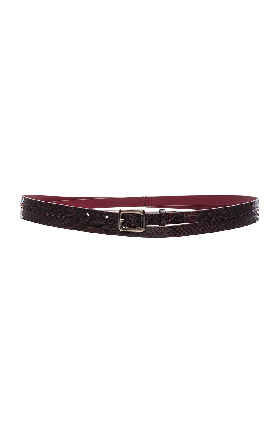 NWT$140 Alice + Olivia 'Zucchero' Snake Skinny Wrap Belt Bordeaux [Medium] #1378