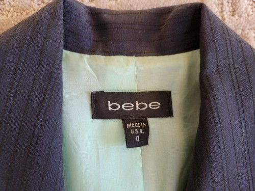 bebe Women Navy Blue Blazer Jacket Size 0 - Picture 5 of 12