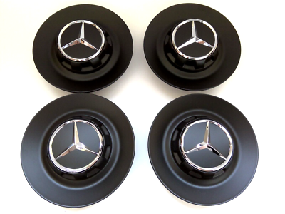 1x MERCEDES AMG Hubcap Lid Cross Spokes A0004002200 9283 Black  